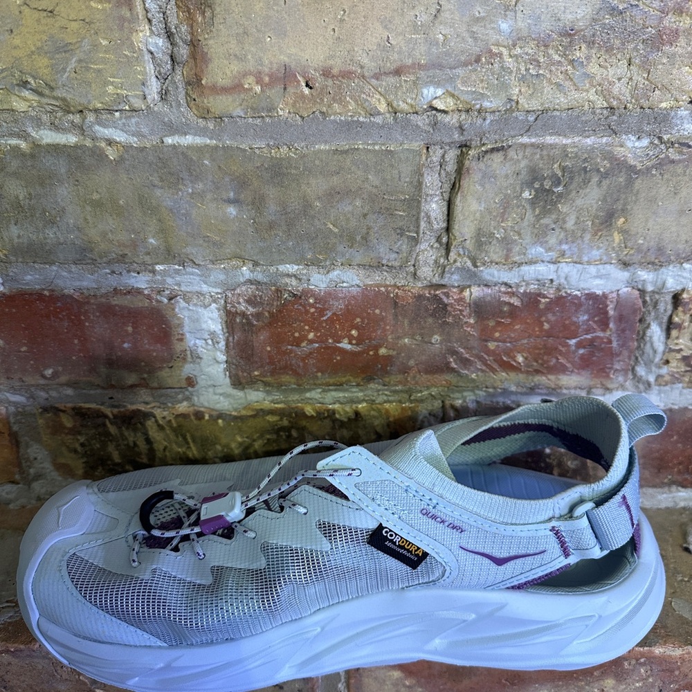 Hoka One One Athletic Shoes White and Purple Comfort